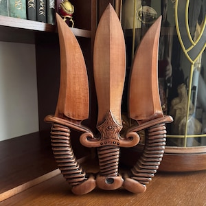Wooden Tryzub Wall Art | Ukrainian Trident Coat of Arms | Handmade Wood Ukraine Symbol | Rustic Patriotic Home Decor | Ukrainian Gift