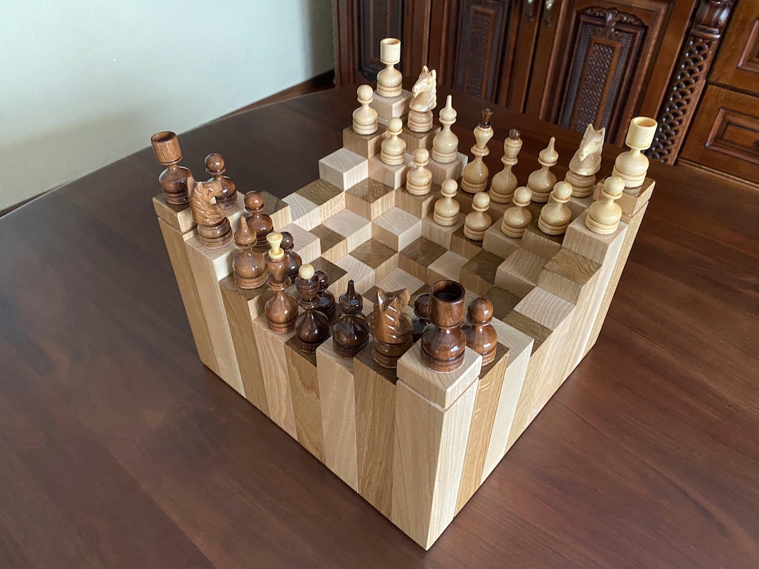 Luxury Wooden Chess Set With Board 6pcs for CNC Router 3D 