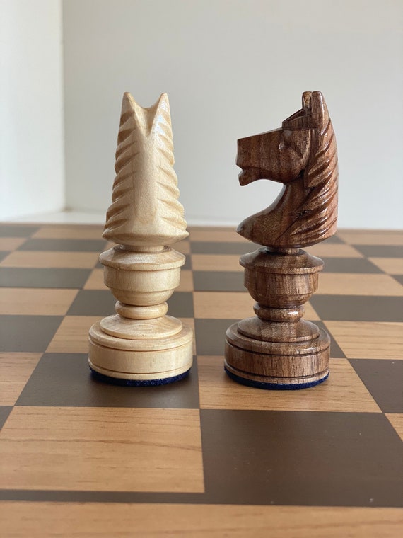 Elegante schaakstukken houten schaakspel moderne Etsy België