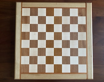 Handmade Wooden Chessboard: Modern Brown Chess Board (45x45cm)