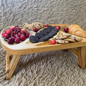 Serving wooden platters, Folding serving tray, Wooden platters, Bed breakfast table, Serving tray, Snack Tray, Home decor Only breakfast table