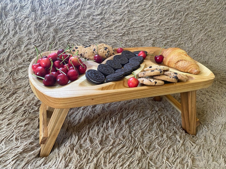 Serving wooden platters, Folding serving tray, Wooden platters, Bed breakfast table, Serving tray, Snack Tray, Home decor Only breakfast table