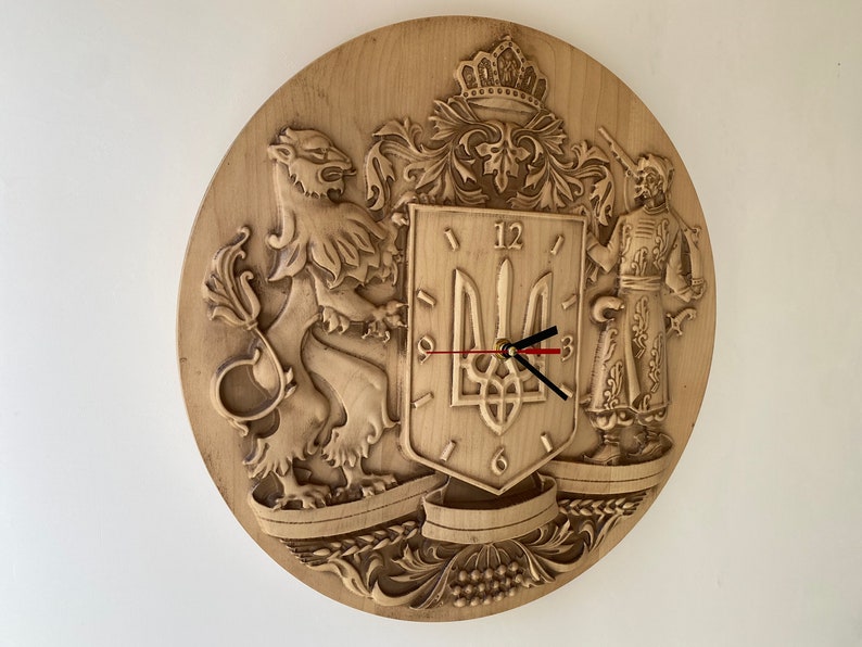 Ukrainian Trident Wall Clock in Ukrainian Style Wall Hanging Rustic ...