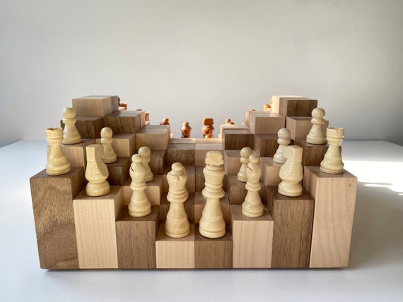 Wooden Folding Chess Board Set Adult Board Games Luxury Family