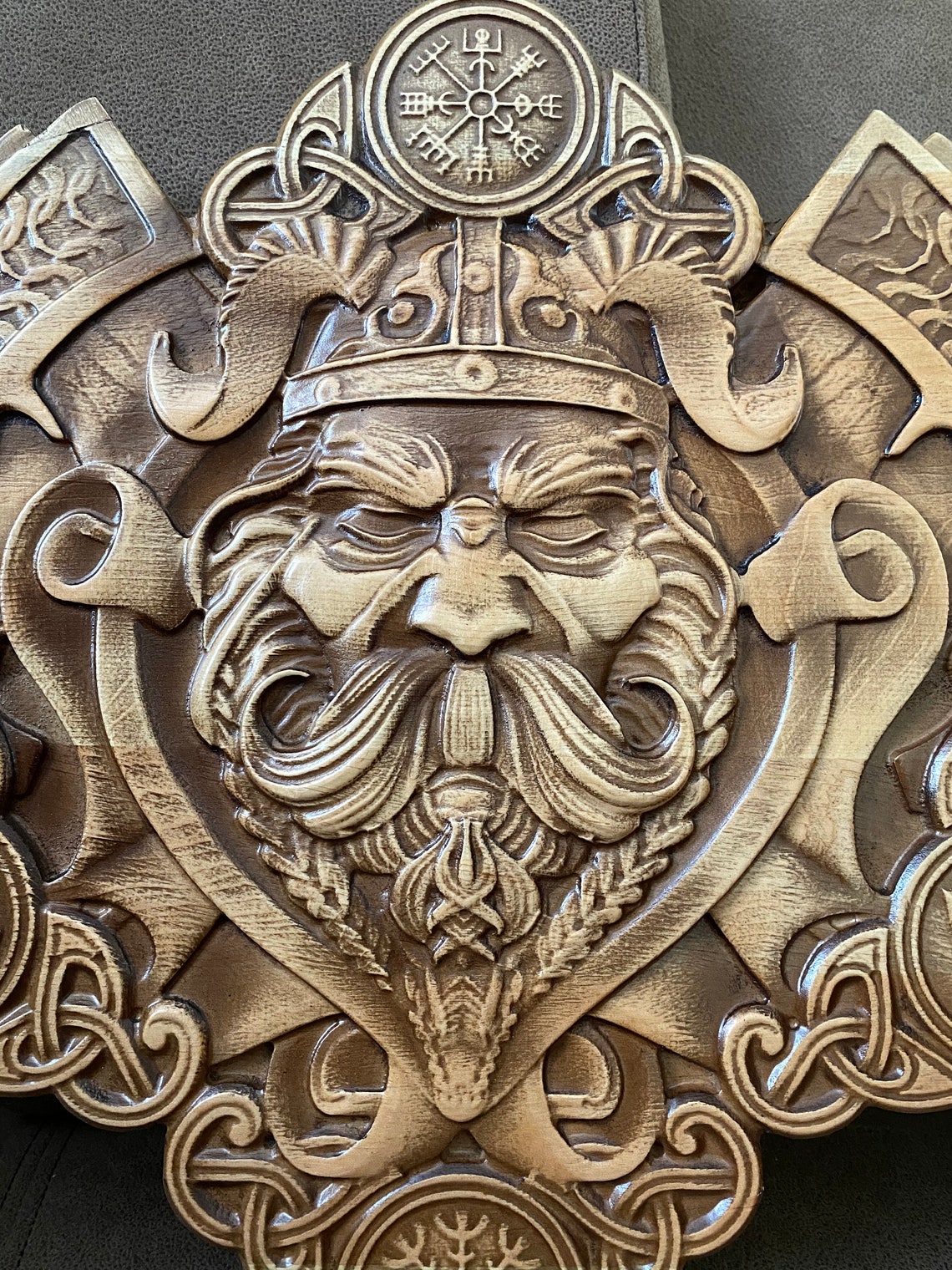 Ancient vikings Wood carving Wall hanging Skandinavian style Etsy