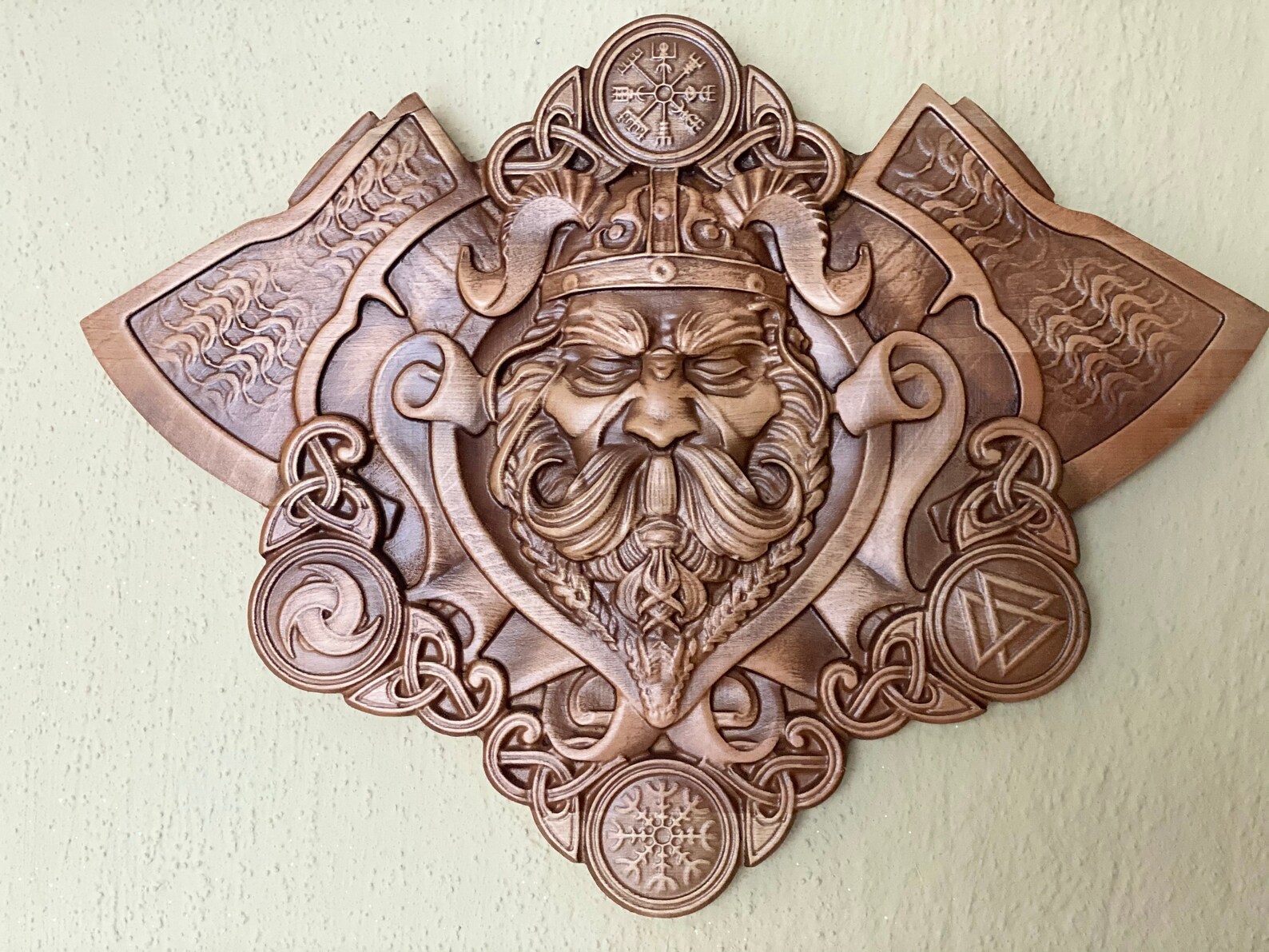 Ancient vikings Wood carving Wall hanging Skandinavian style Etsy