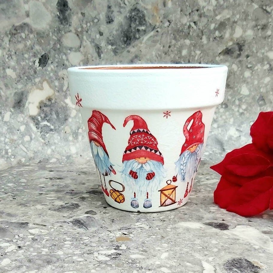 Christmas Plant Pot 15cm Christmas Planter Christmas Flower - Etsy UK