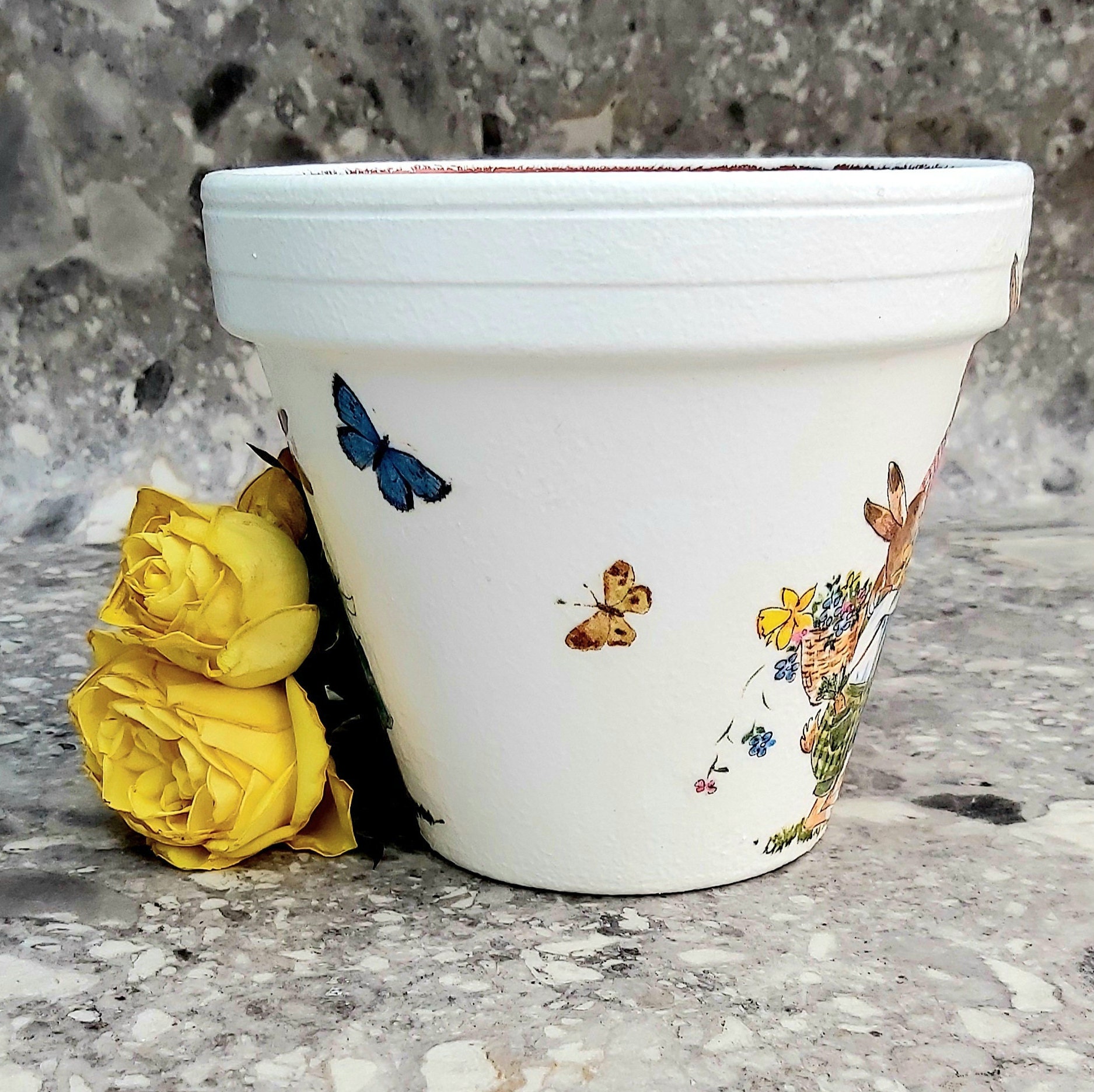 Rabbit Plant Pot 15cm Terracotta Rabbit Flower Pot Bunny Etsy