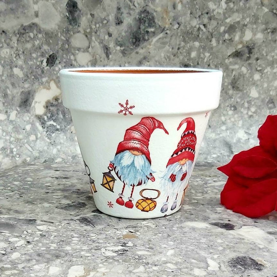 Christmas Plant Pot 15cm Christmas Planter Christmas Flower Etsy UK