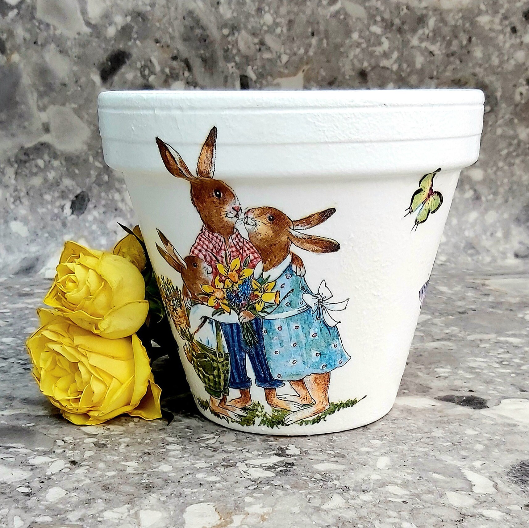 Rabbit Plant Pot Terracotta Rabbit Flower Pot Bunny Planter Etsy UK