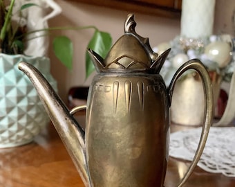 Antique Art Nouveau Argentor Pewter Lidded Coffee Pot, Jugendstil Jug (15.3 cm)