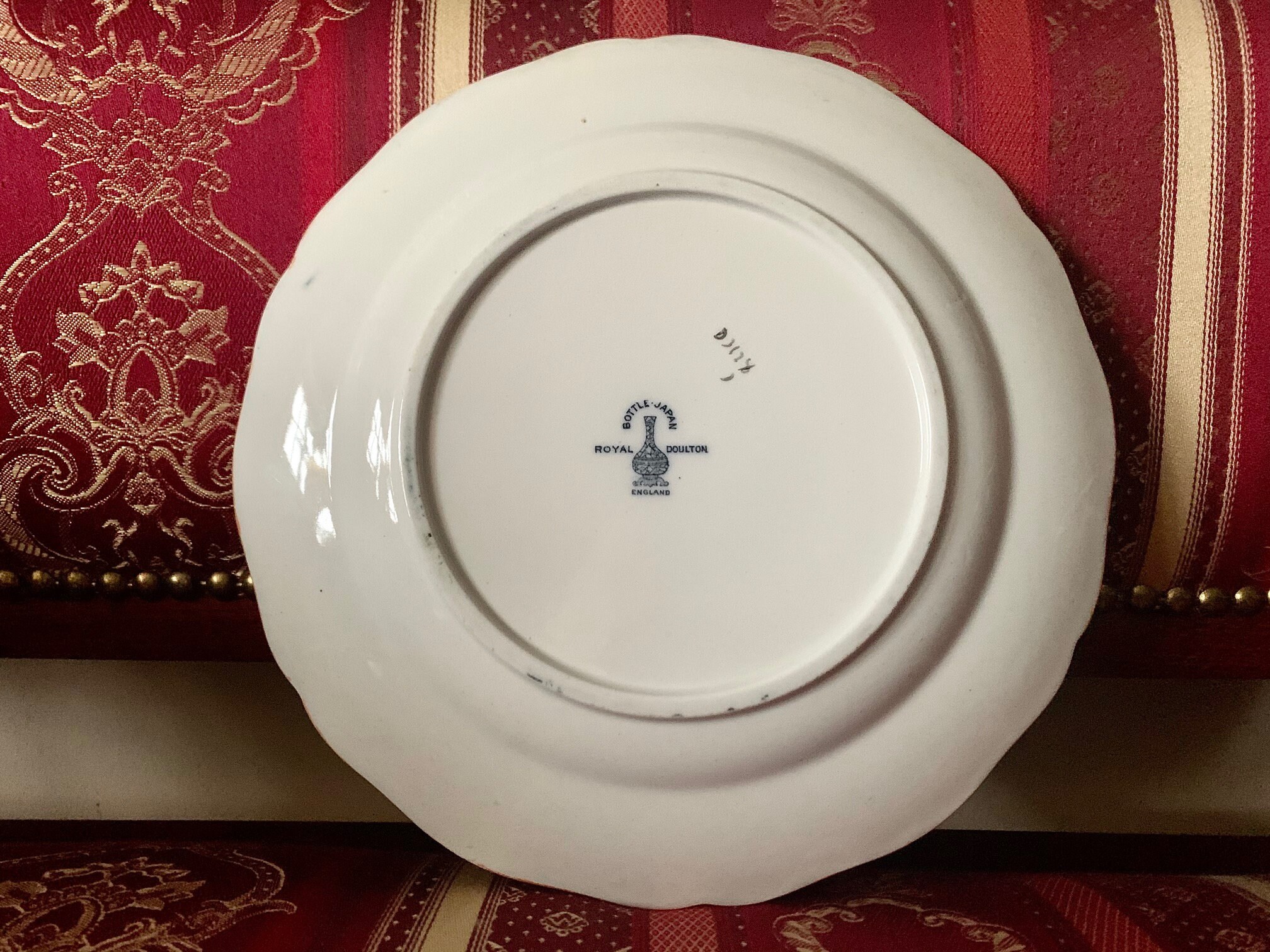 Antique Vintage Faience Royal Doulton Bottle Japan Partially Hand