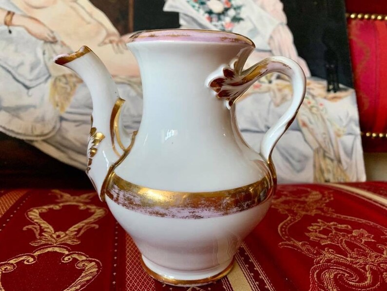 Antique Christian Fischer Biedermeier Coffee Pot, Hard Paste Por Antique Christian Fischer Biedermeier Coffee Pot, Hard Paste Por