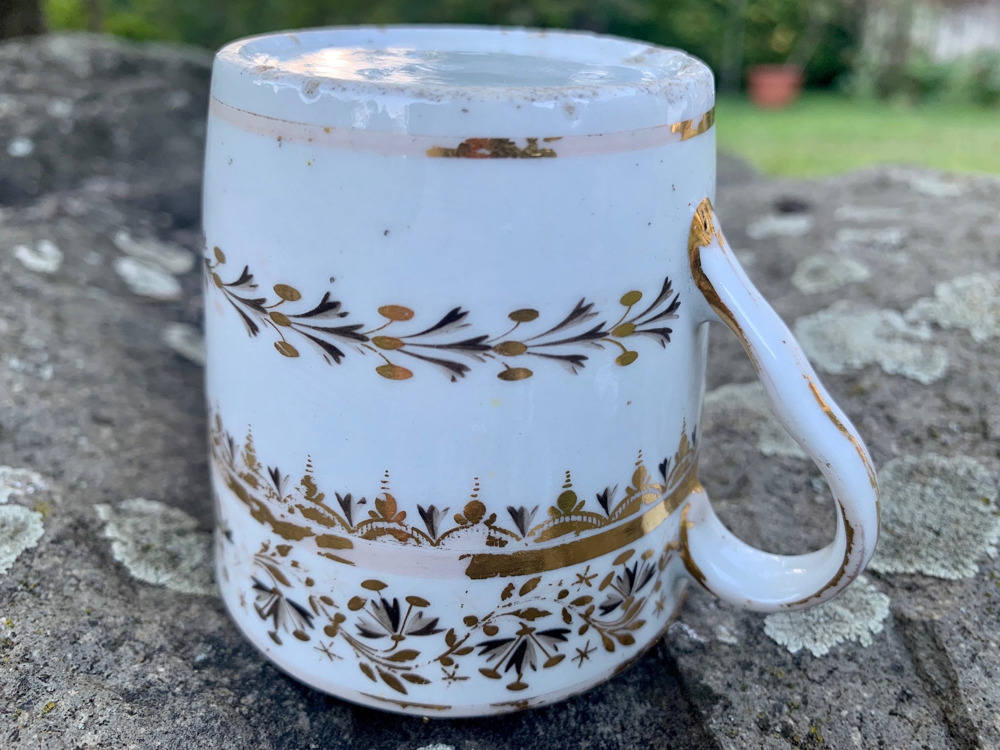 Antique Vintage British English Coffee Cup Can Mug Hand Etsy