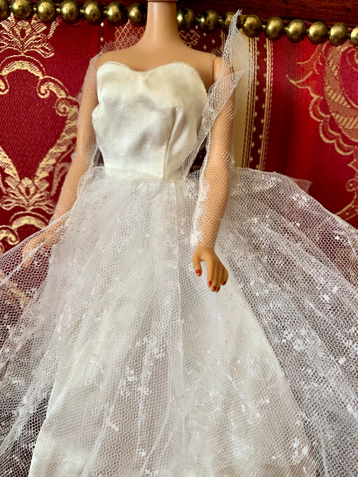 Vintage Barbie Wedding Day Set 972, Dress Only 1959-1962, Bodice Partly Missing, Still a Very