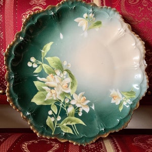 Antique Vintage M.Z. Moritz Zdekauer beautifully decorated plate, vivid colors, 19th century