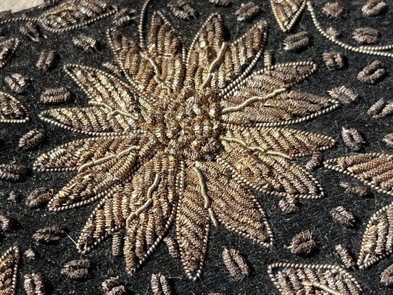 Antique clutch/ evening bag made of black velvet,… - image 1