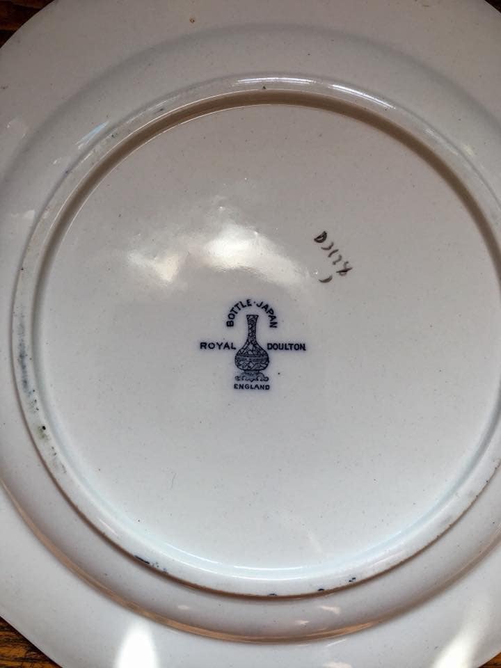 Antique Vintage Faience Royal Doulton Bottle Japan Partially Hand