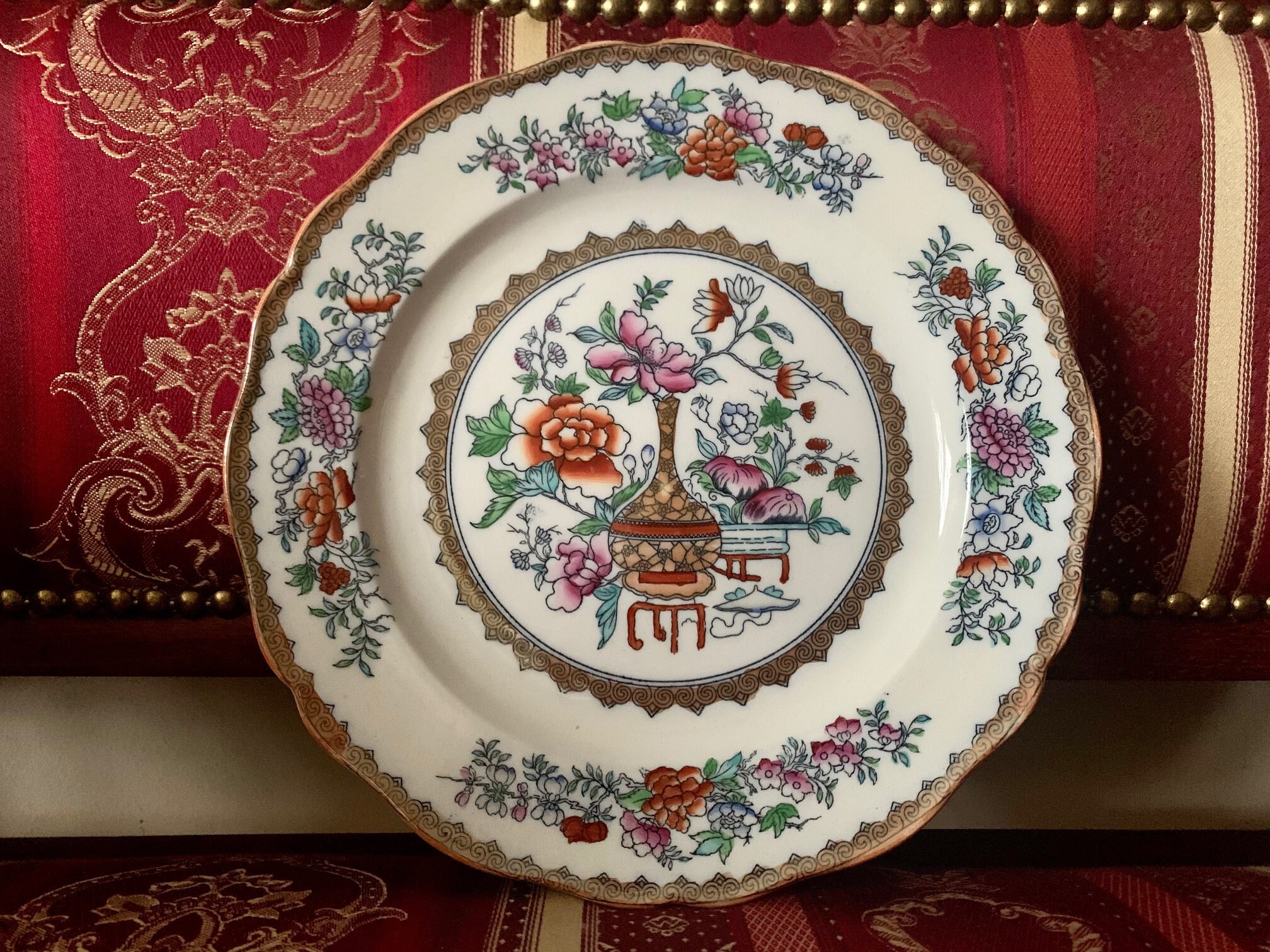 Antique Vintage Faience Royal Doulton Bottle Japan Partially Hand