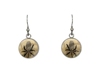 Banksia Flower Earrings: Handmade Australian Flora Jewelry - D836B