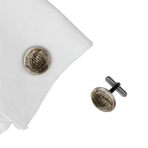 Personalized Initial Cufflinks: Greek Frieze Art Deco Style