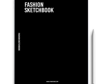 Fashion Sketchbook (PDF) Figure Template for Designers and Artists - Black Cover Edition