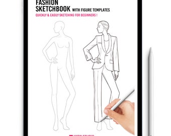 Fashion Sketchbook (PDF) Figure Template - White Cover Edition