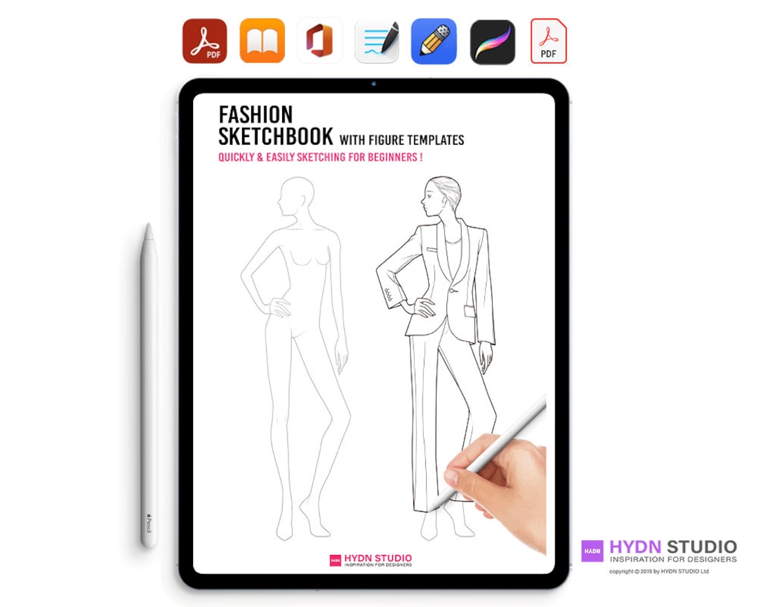 Fashion Sketchbook Figure Template White Cover Edition PDF -  Finland