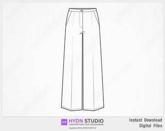 Baggy pants illustration design (ai, eps, pdf, jpg, png) Fashion illustration, Fashion flats, Fashion Design Template, Fashion Sketch