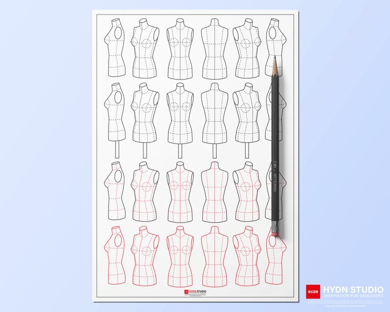 Vector Fashion Mannequin Template Women / Fashion illustration | Etsy