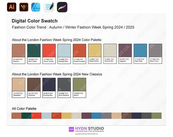 2024 Autumn Winter Fashion Color Trend | London Fashion Week | AI, PDF, High-Resolution, Transparent Images | Seasonal Palette Design