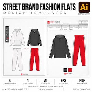 Streetwear Vector Fashion Flats: 11 klädstilar, del 1