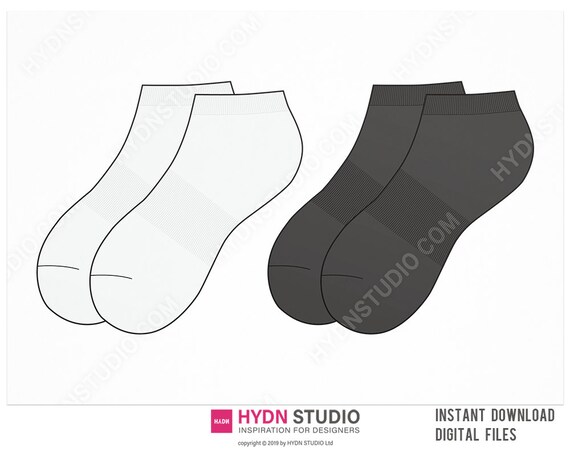 SET de diseño de calcetines cortos / Plantilla - Etsy España