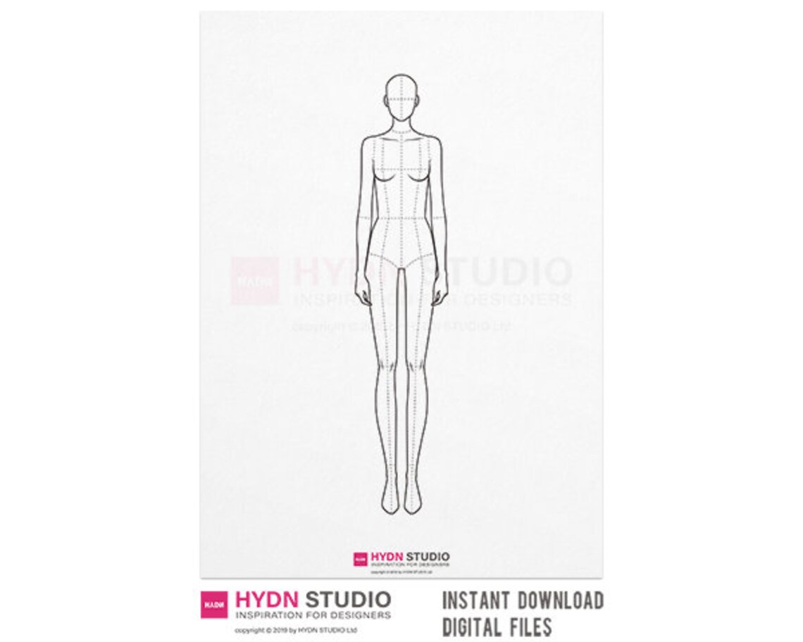 Mode Figur Vorlage 9köpfe / Mode-Illustration Digtal Drucke | Etsy