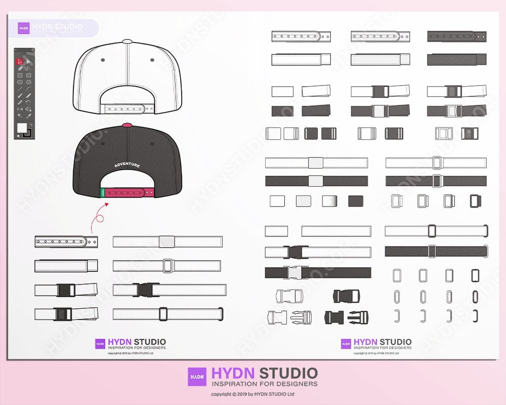Vector Apparel Snapback Cap Design Templates Pack - Etsy