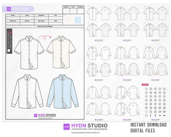 シャツ ベクター ファッション フラット デザイン パック - アパレル 