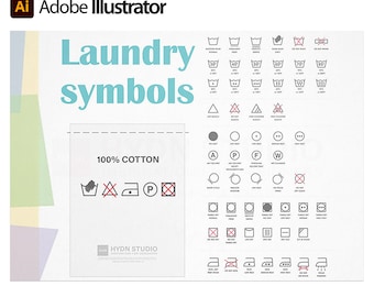 Vector Laundry Symbols (ISO ver) - Fashion Templates, Digital Prints, Vector Design