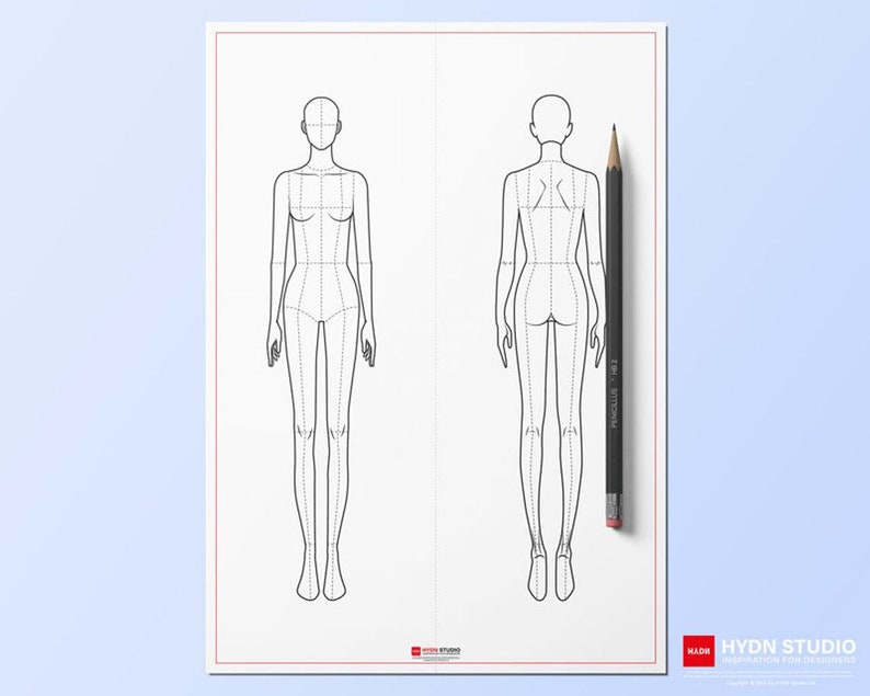 47 Posen Mode Figur Vorlage 9Head Croquis Vorlage | Etsy