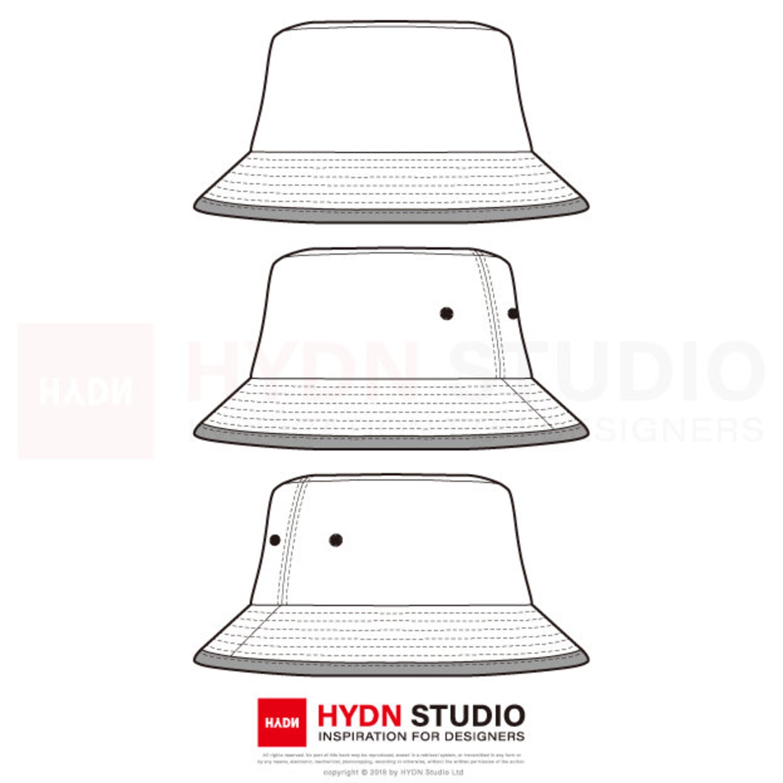 BUCKET HAT Flat Sketch Fashion Flats Fashion Design Etsy UK
