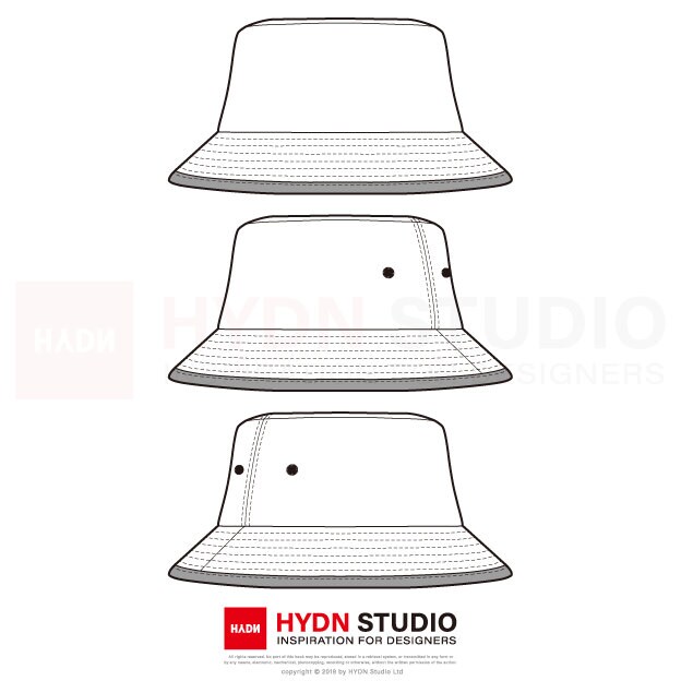 BUCKET HAT Flat Sketch Fashion Flats Fashion Design Etsy UK