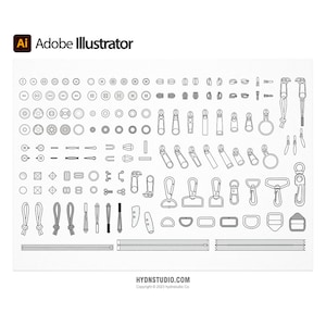 Vector Garment Accessories & Brushes for Illustrator High-Quality Design Elements for Fashion Illustration image 5