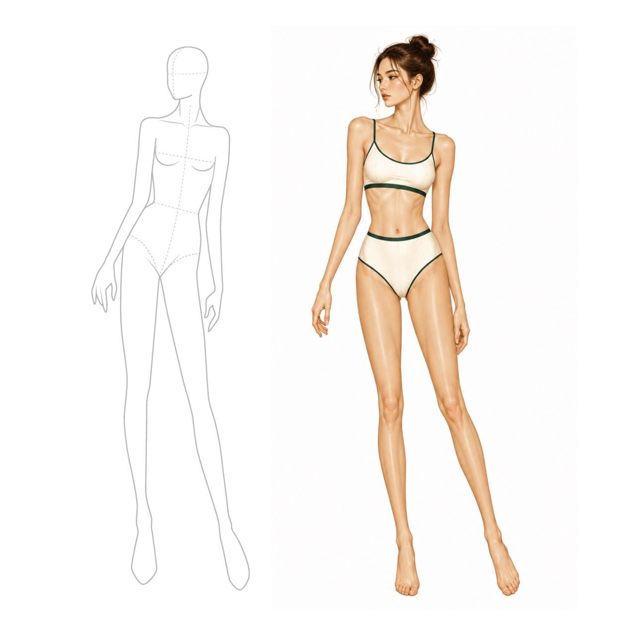 Fashion Sketchbook 10head Female Figure 30 Poses - (PDF) - Etsy Canada