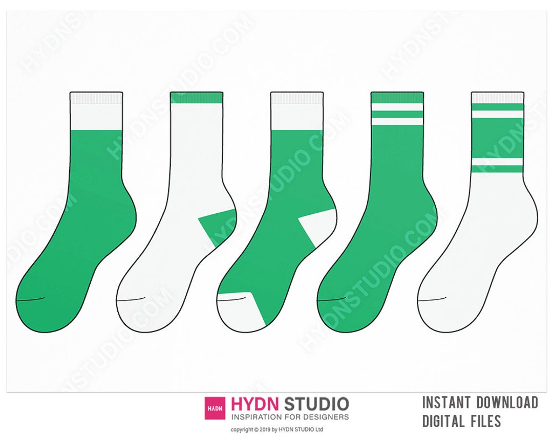 Color Middle Socks Design SET Template / Techpack Template / Etsy Australia