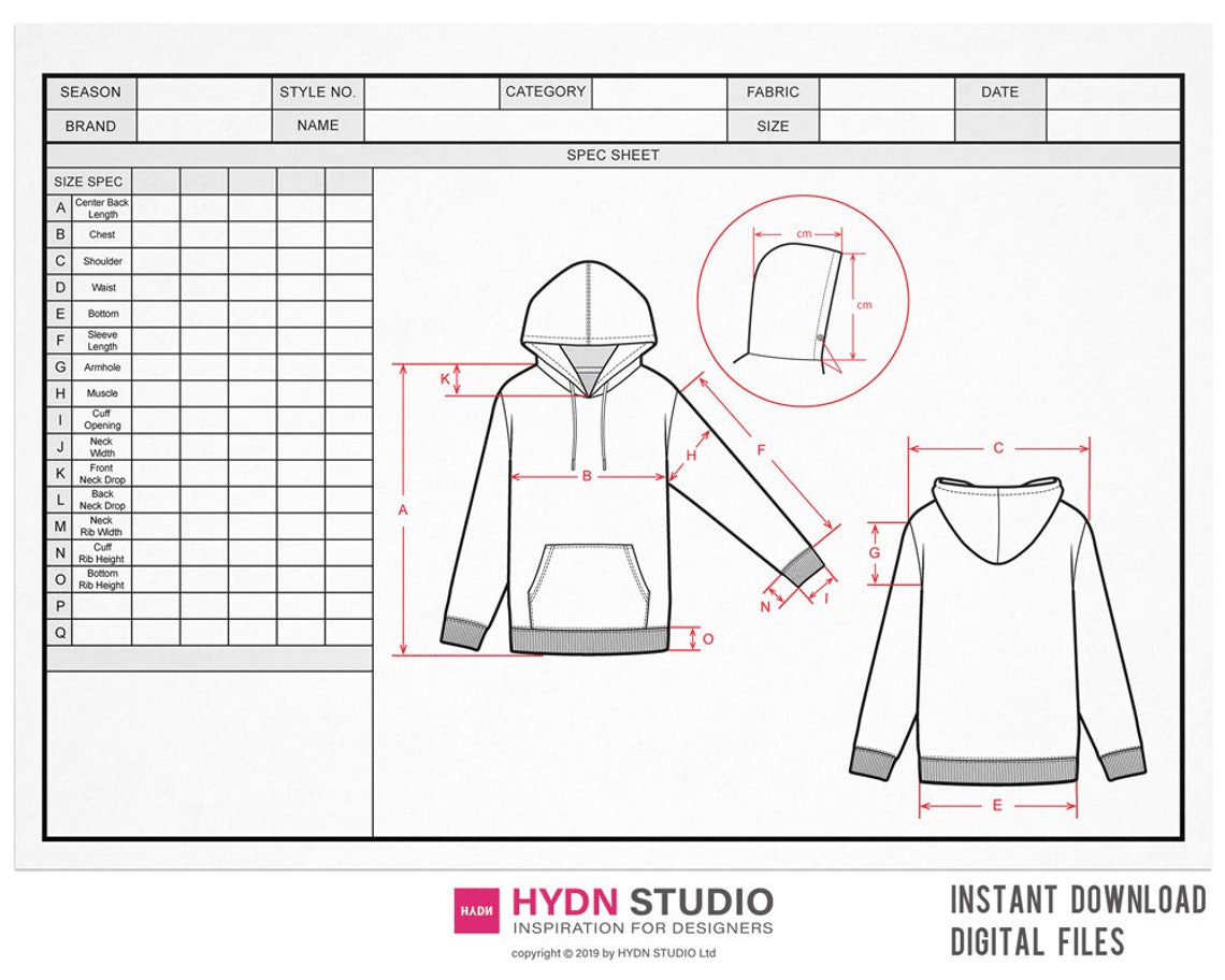 Clothing Tech Pack Template