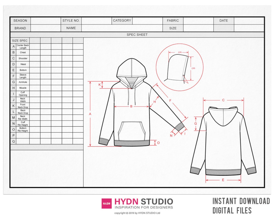 Clothing Tech Pack Template