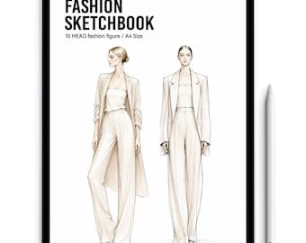 Fashion Sketchbook PDF, 10 Head Female Figure Templates, Fashion Croquis Workbook, Fashion Illustration Practice Book, 30 Fashion Poses