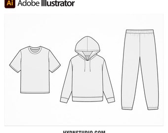 Essential Vector Design Set for T-Shirt, Hoodie, & Sweat Pants