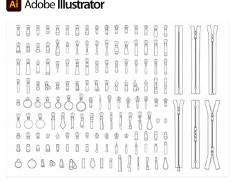 150 Vector YKK Zipper Slider Design Collection