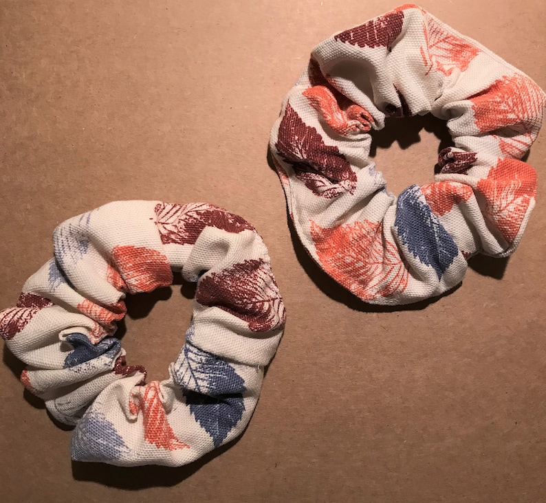 Autumn Themed Scrunchy Fall Leaf Scrunchie Leaf Print Hair Elastic