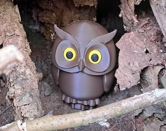 owl complete geocache (logbook and rubber seal included)